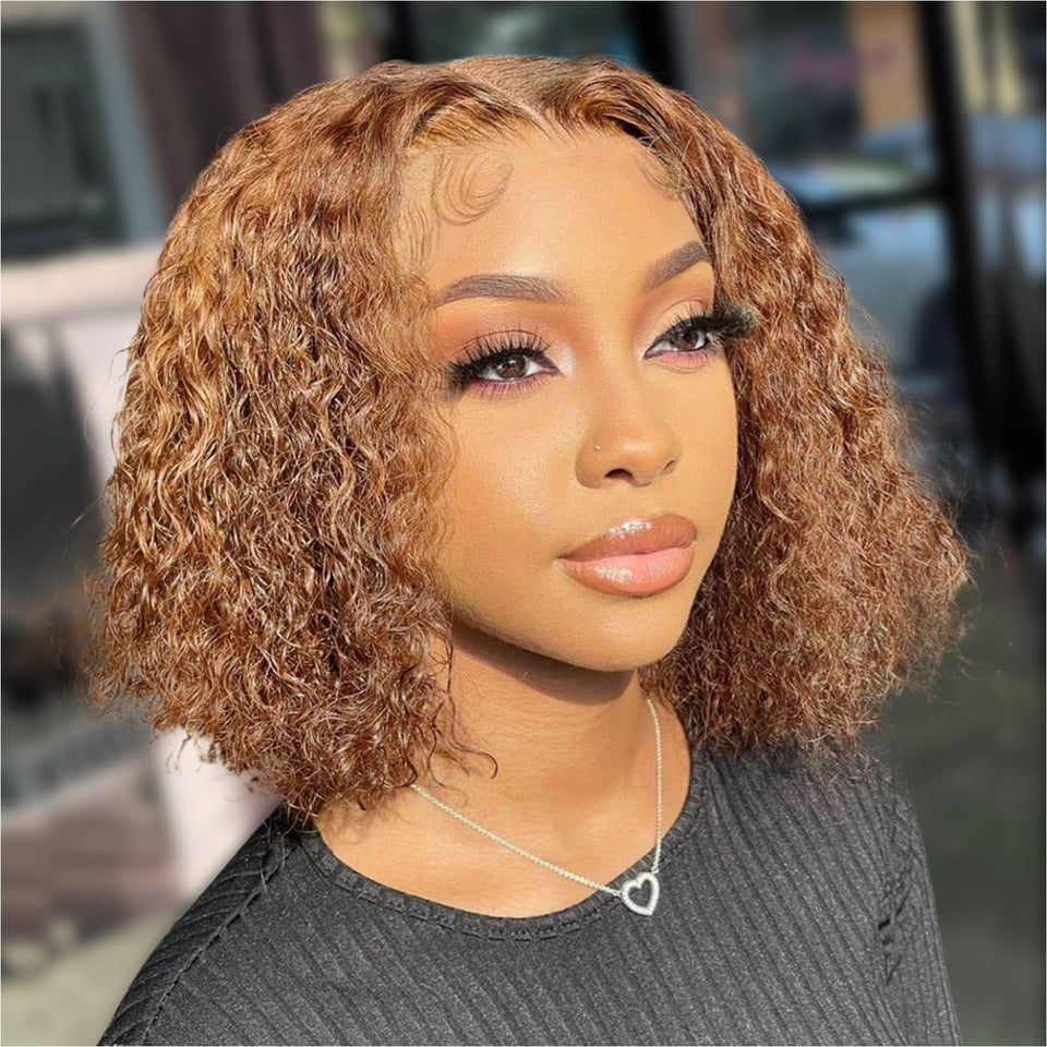 HIRIREMY Curly Bob Wig with deep wave texture for a vibrant everyday look