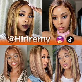 HIRIREMY glueless wig with three combs and adjustable straps for secure wear
