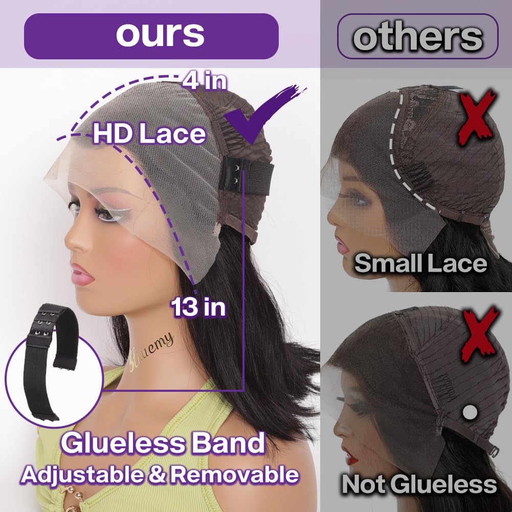 HIRIREMY HD transparent lace matches skin for seamless look.