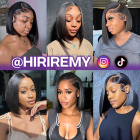 HIRIREMY pre-plucked hairline with baby hairs for realism.