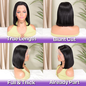 HIRIREMY short straight bob wig with versatile styling.