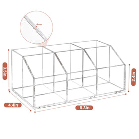 Hisize acrylic cosmetics organizer on vanity showcases items clearly for quick selection.