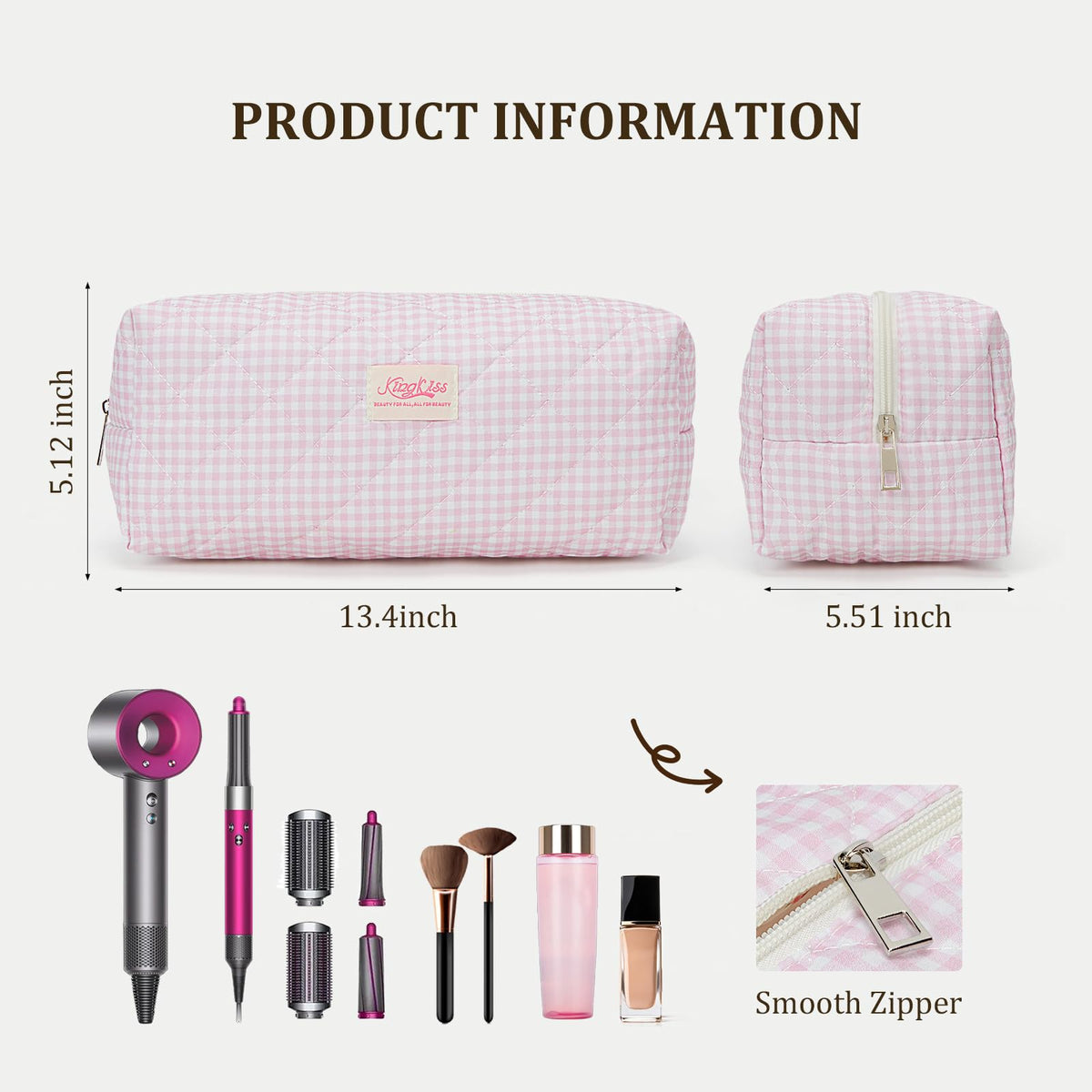 HiTotes floral design travel case front view shows a spacious main compartment