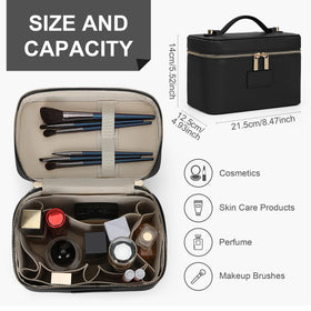 HiTotes makeup bag leather texture close-up highlights durable waterproof surface