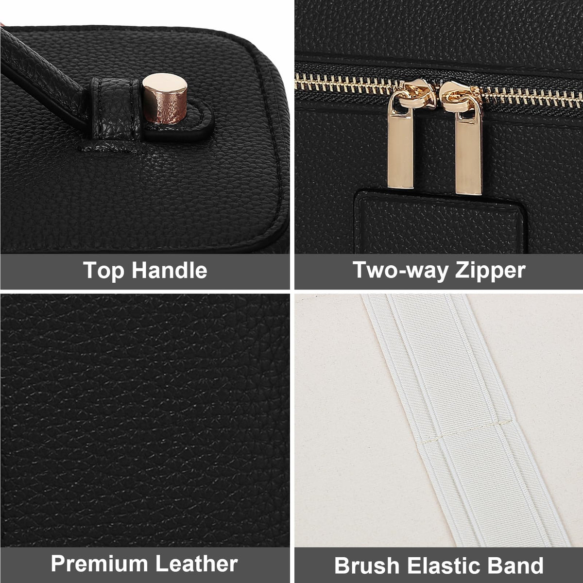 HiTotes makeup bag organized interior demonstrates easy access to essentials