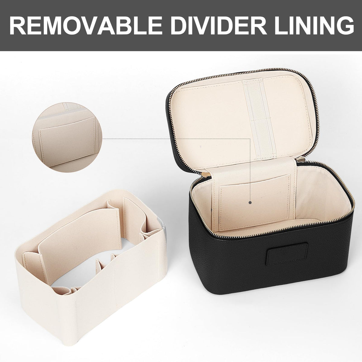 HiTotes makeup bag travel setup illustrates compact case fitting in luggage