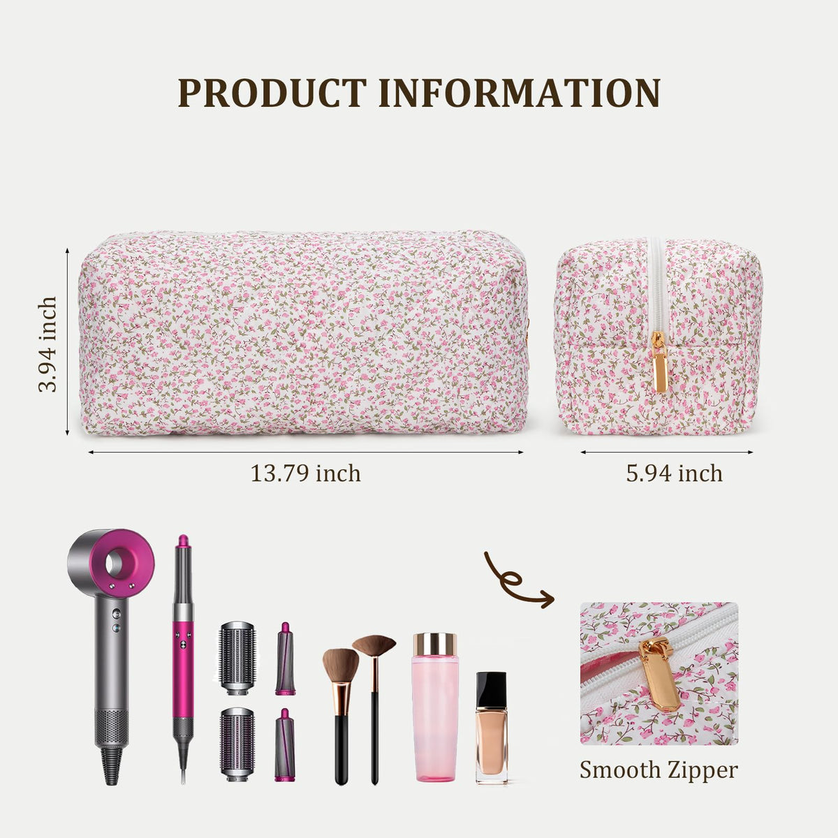 HiTotes bag's soft padding protects delicate hair tools during transit.