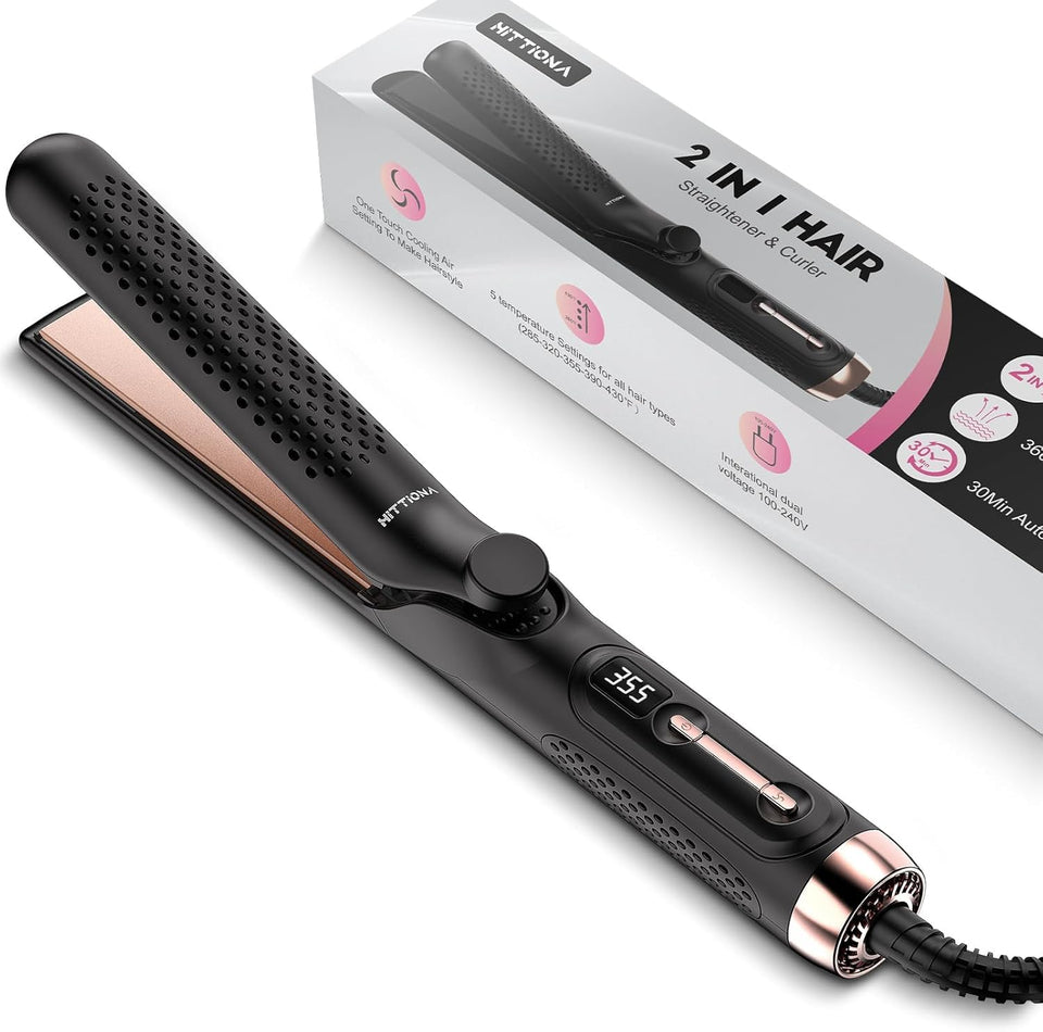 HitTIONA 360° airflow styler angled view showing even heat distribution for smooth results