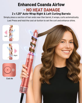 Hittiona 5-in-1 hair styler air curler creates natural curls