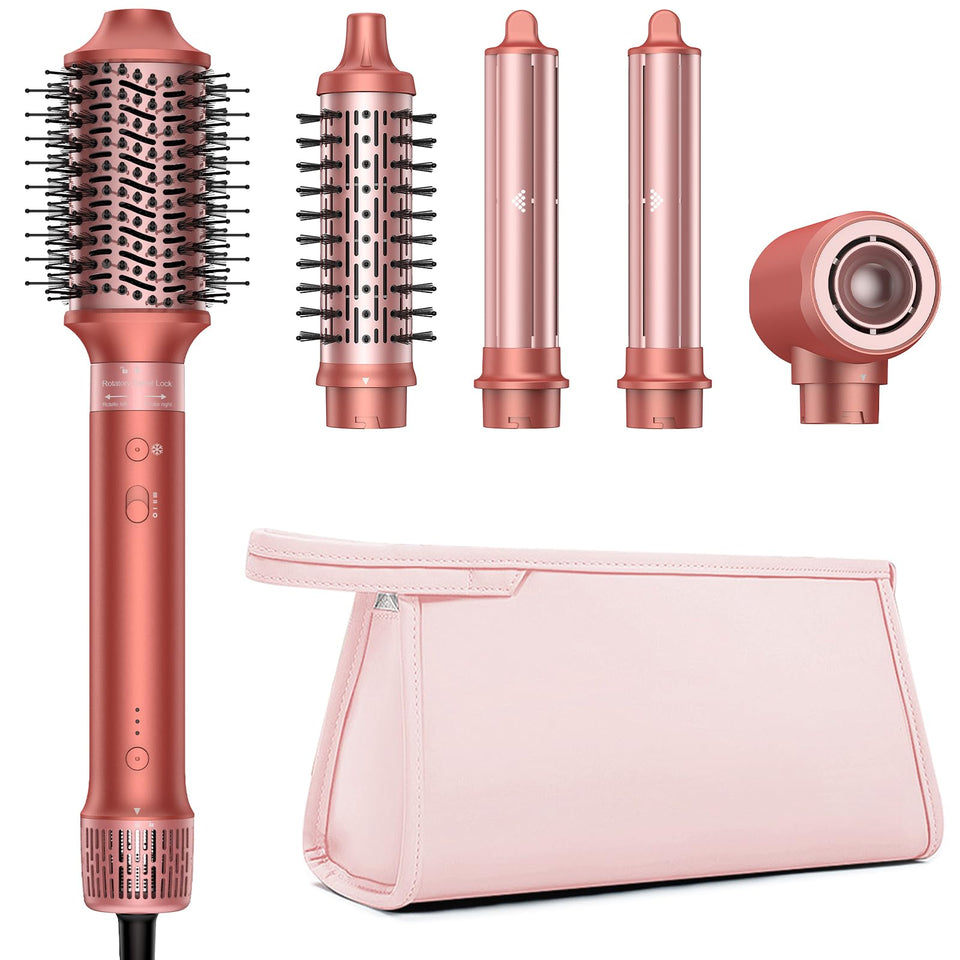 Hittiona 5-in-1 hair styler dries quickly with minimal heat exposure