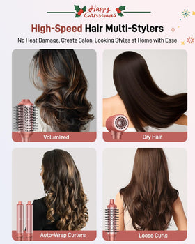 Hittiona 5-in-1 hair styler volumizing brush lifts roots for body