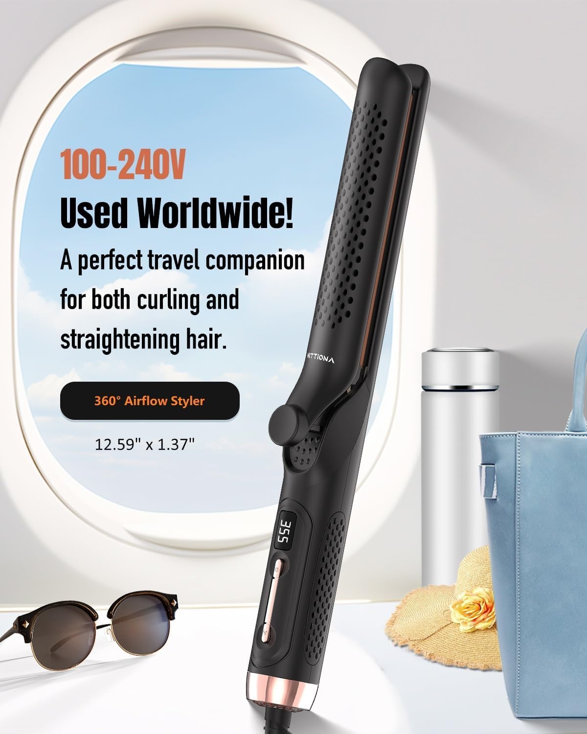 HitTIONA cooling air action around hair to lock in the look