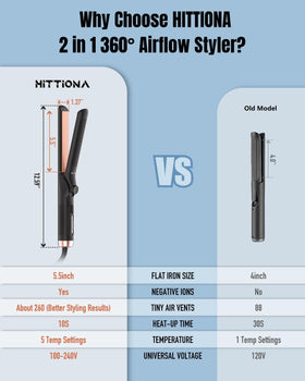 HITTIONA extra-long-plate-5-5in enables easier curling and faster styling.