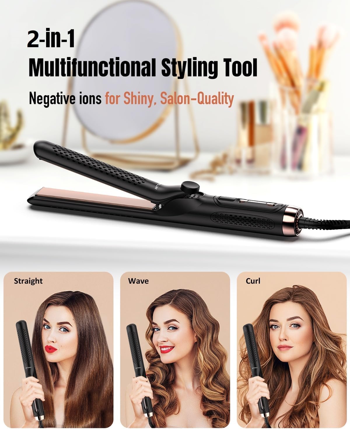 HitTIONA extra-long 5.5 inch plates for faster curling and straightening