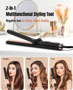 HitTIONA extra-long 5.5 inch plates for faster curling and straightening