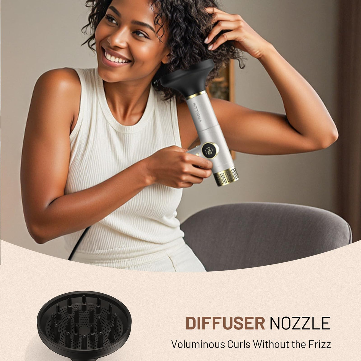 HITTIONA infrared hair dryer low-noise mode keeps mornings peaceful.