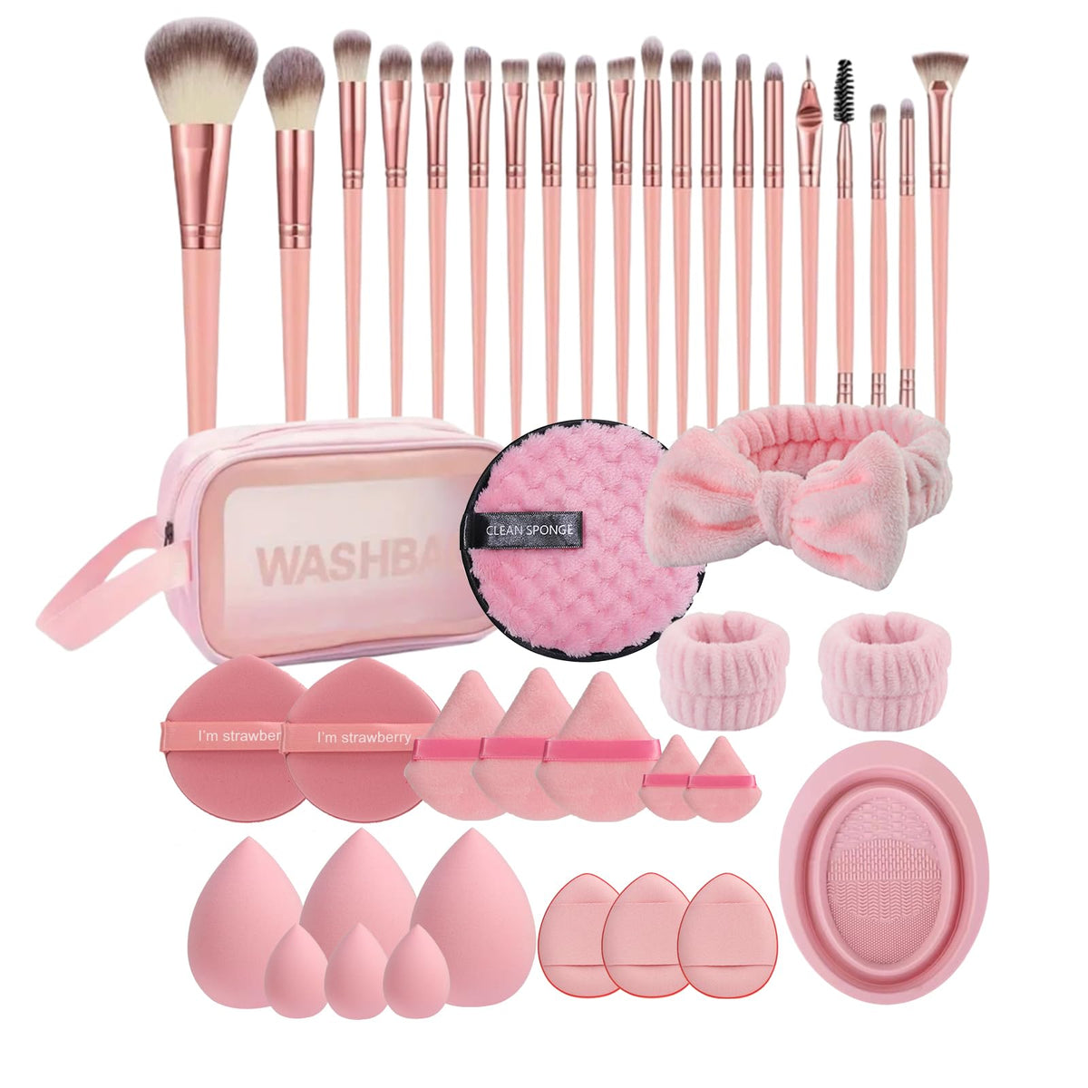HIUZAR 42-piece makeup brushes for versatile application with soft synthetic bristles