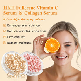HKH Vitamin C daytime capsules apply for brighter, even-toned skin.