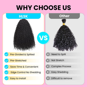 HLSK 16-22 inch natural black crochet bundles for versatile looks
