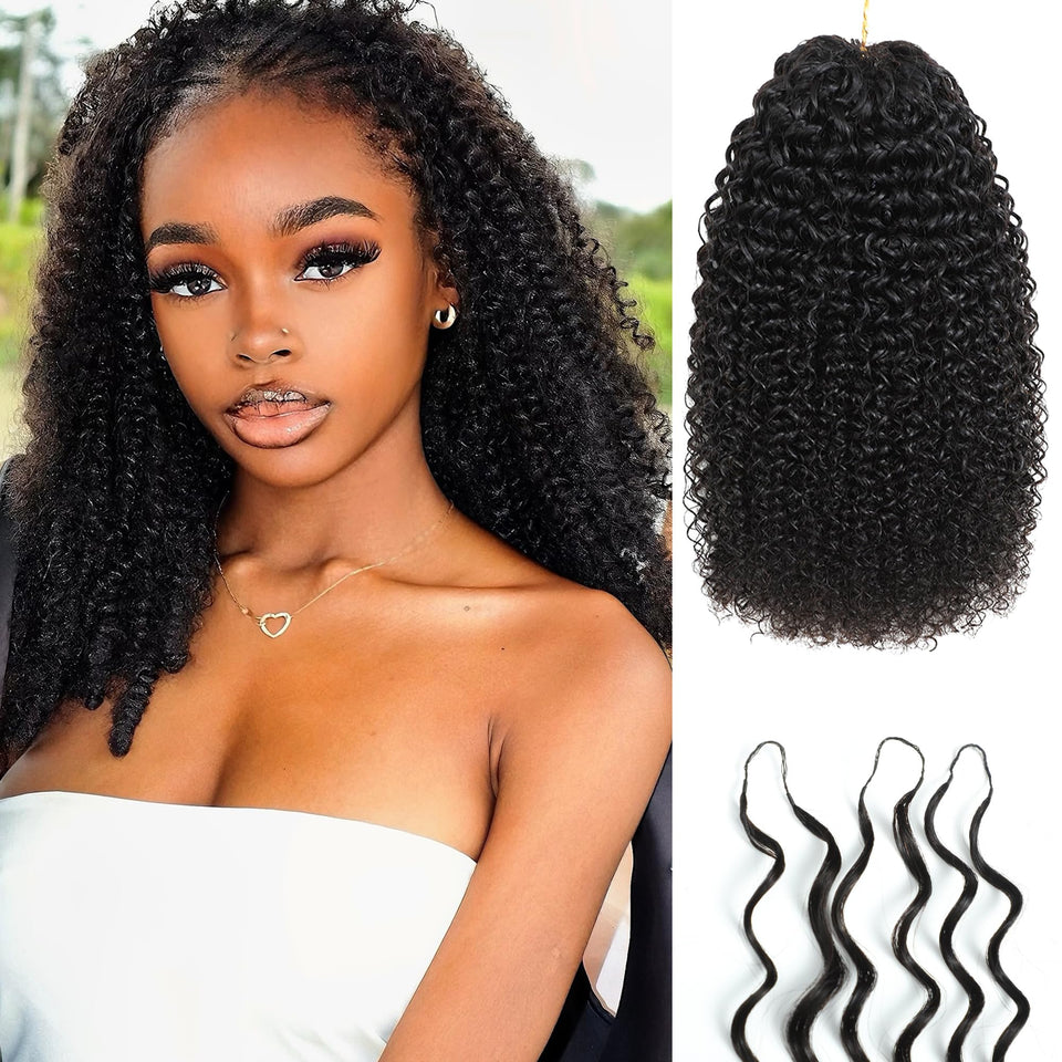 HLSK kinky curly crochet hair close-up shows seamless natural blend