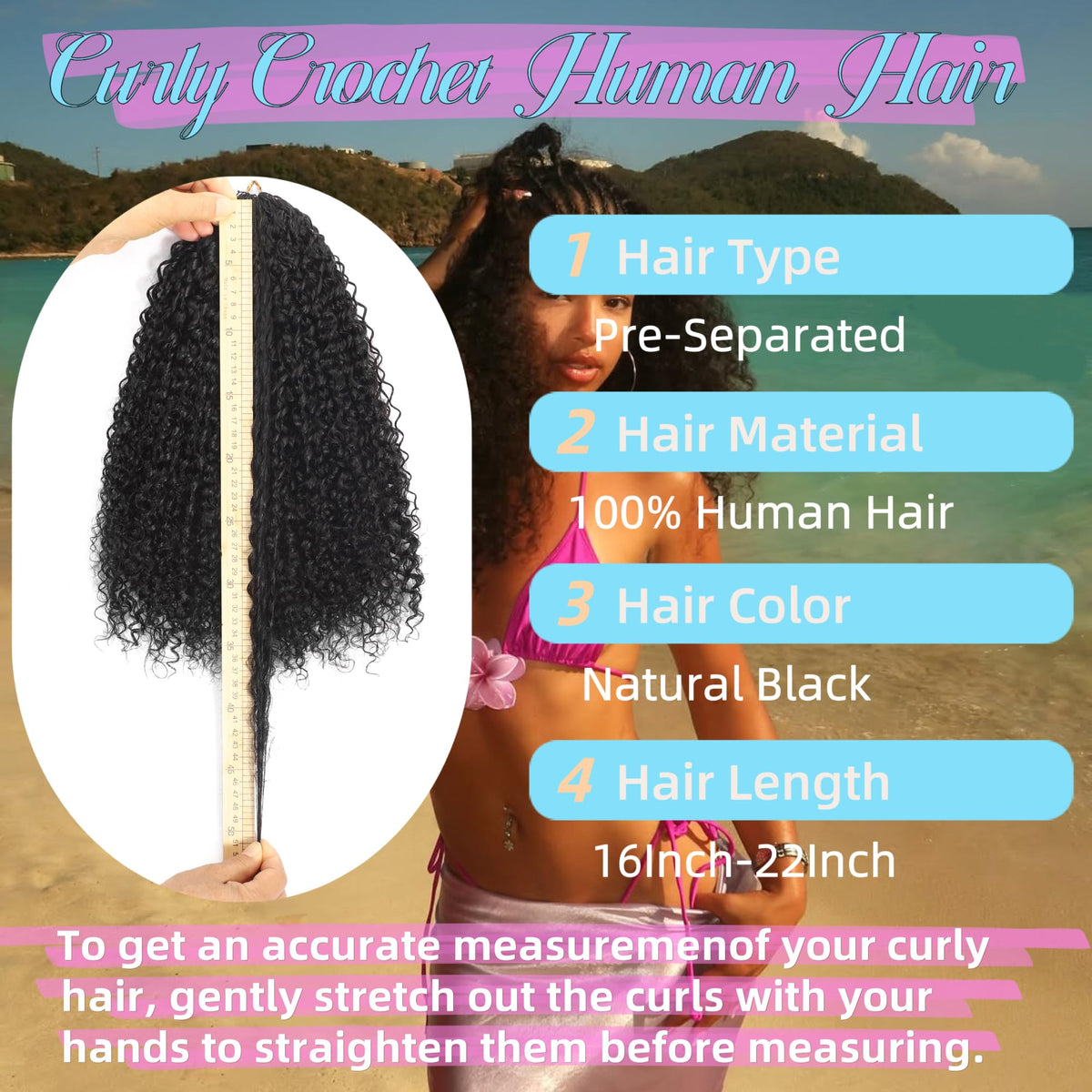 HLSK pre-separated crochet hair bundles ready for quick installation