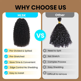 HLSK Kinky Curly Crochet Hair 140g length options 16–22 inches
