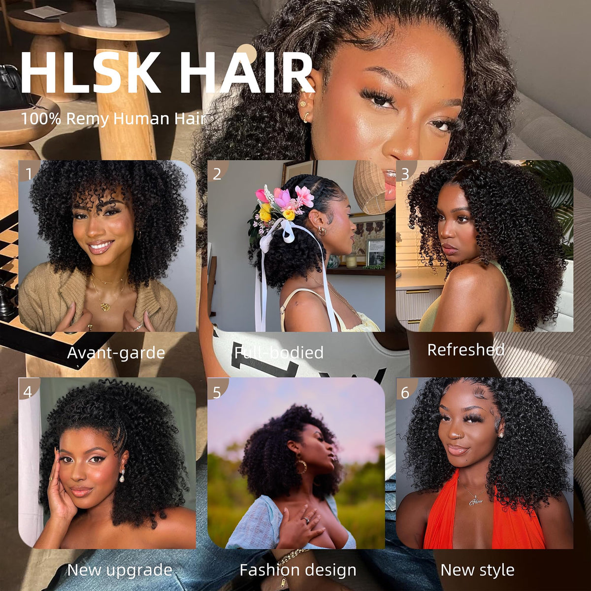 HLSK Kinky Curly Crochet Hair 140g styling-ready for dye, curl, or straighten