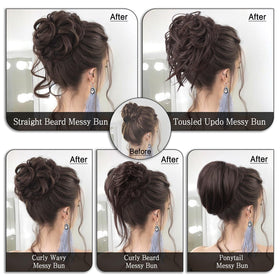 HMD Messy bun with cascading tendrils offers versatile styling options.