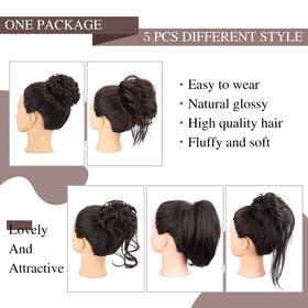 HMD Tousled Updo Extension with ponytail shown for quick styling.