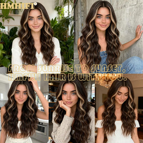 HMHIFI brown blonde wig adds dramatic style for costumes