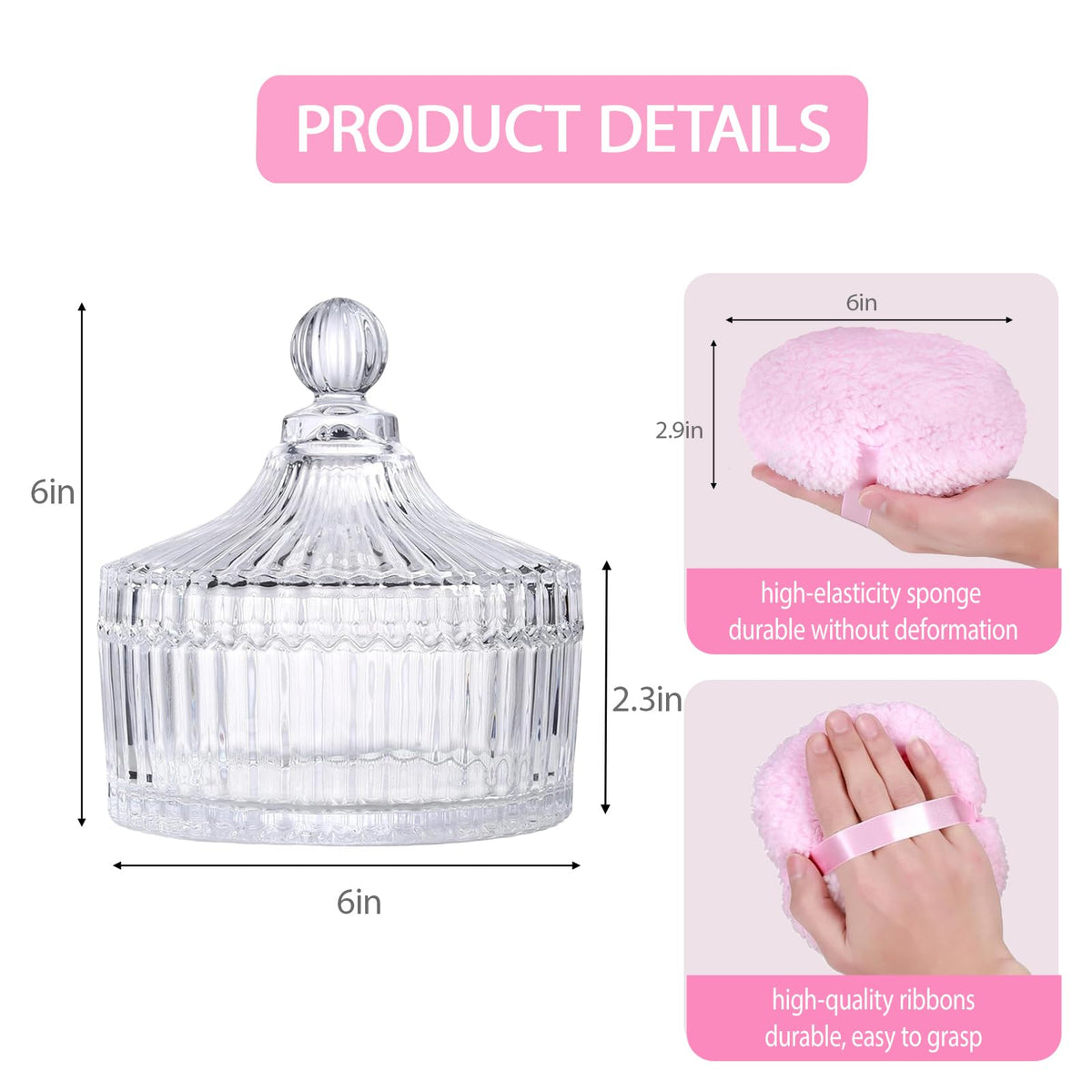 HMRCYTE powder puff extra large for smooth, even application.