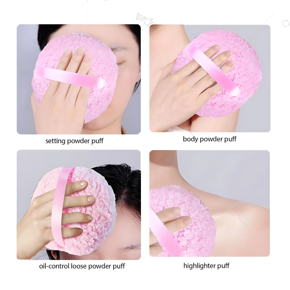 HMRCYTE wool-imitated puff provides gentle, luxurious powdering.