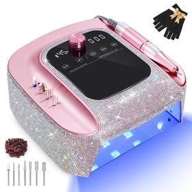 HNHFTT 2-in-1 nail lamp and drill in action for efficient at-home manicures