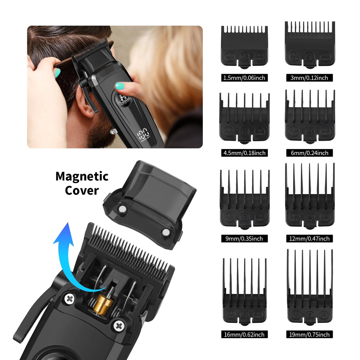Hnice ergonomic, sleek design for comfortable long grooming sessions.