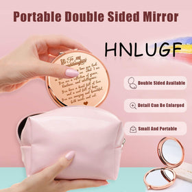HNLUGF compact travel mirror fits into purses and cosmetic bags