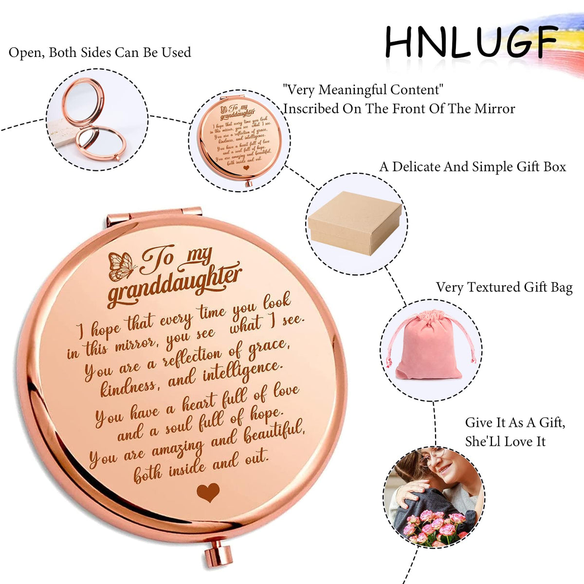 HNLUGF double-sided magnification helps precise makeup application