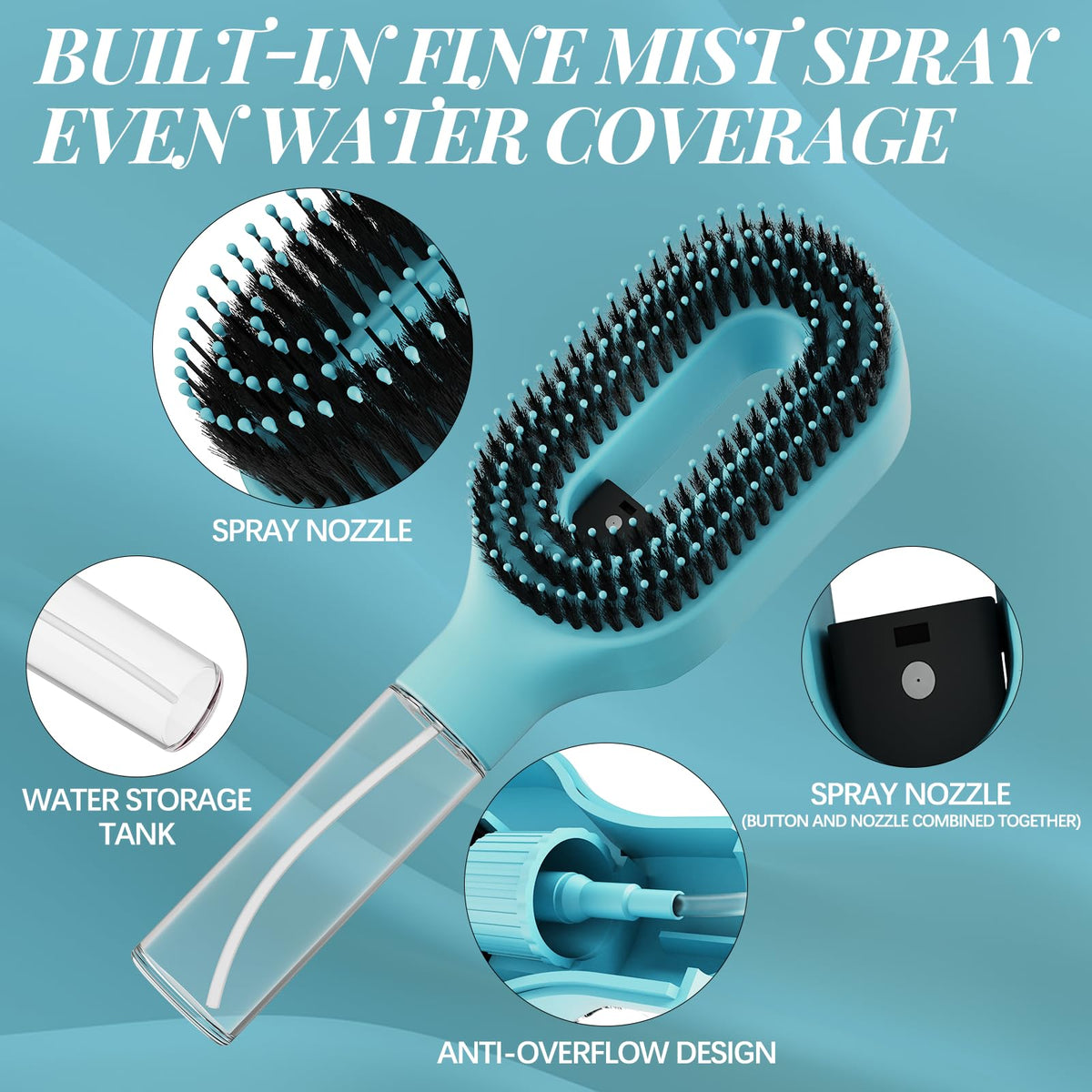 HNMTWQ Curl Refresh detangling brush for curly, thick, and kids' hair