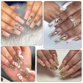 HNUIX silver beads add subtle contrast for elegant manicures.