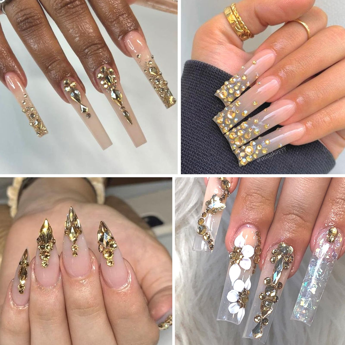 HNUIX white pearls provide chic accents for 3D nail art.