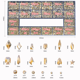 HNUIX Multi-shape rhinestones offer texture and depth for creative designs.