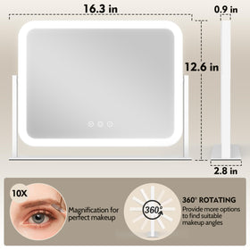 HNV lighted makeup mirror shows accurate lighting for daytime and evening looks.
