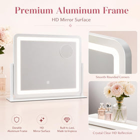 HNV vanity mirror 360-degree rotation supports precise grooming from any angle