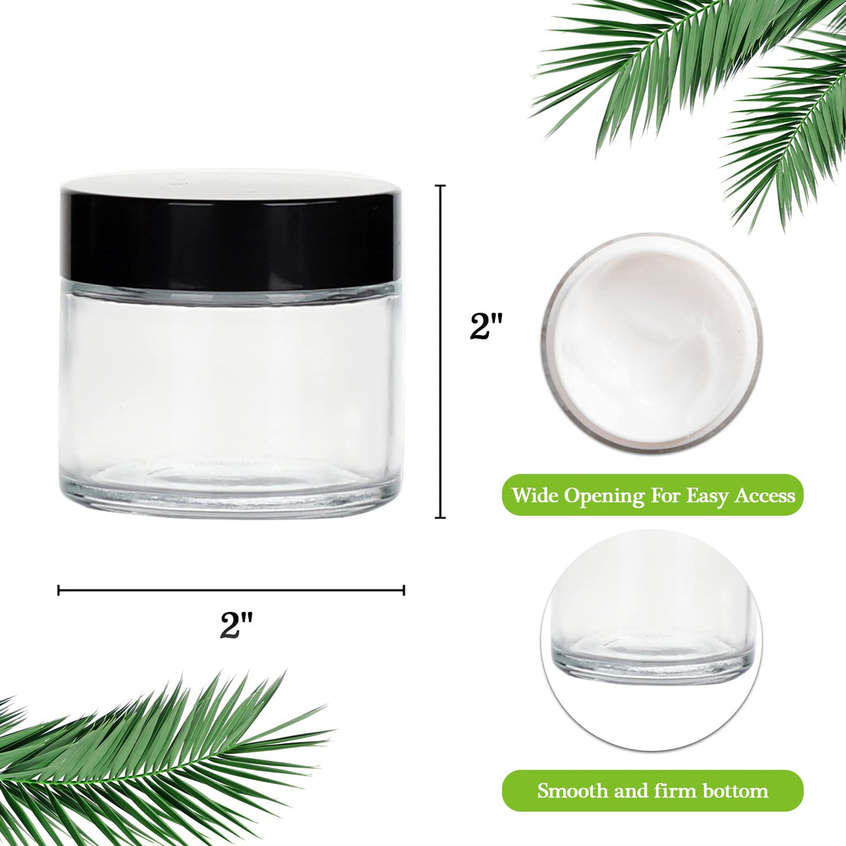 Hoa Kinh 2oz glass jar interior view ideal for small portions.