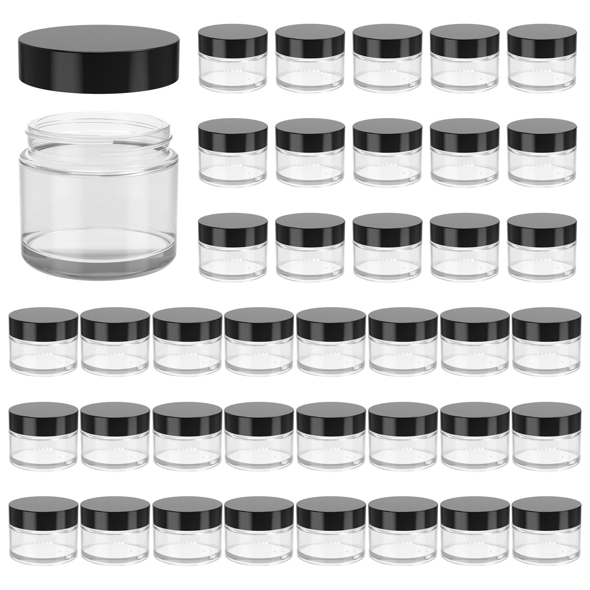 Hoa Kinh 2oz glass jar with lid, clear visibility for contents and easy storage.