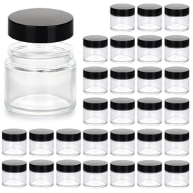 Hoa Kinh 2oz jar with lid, clear glass, ideal for travel-size cosmetics.