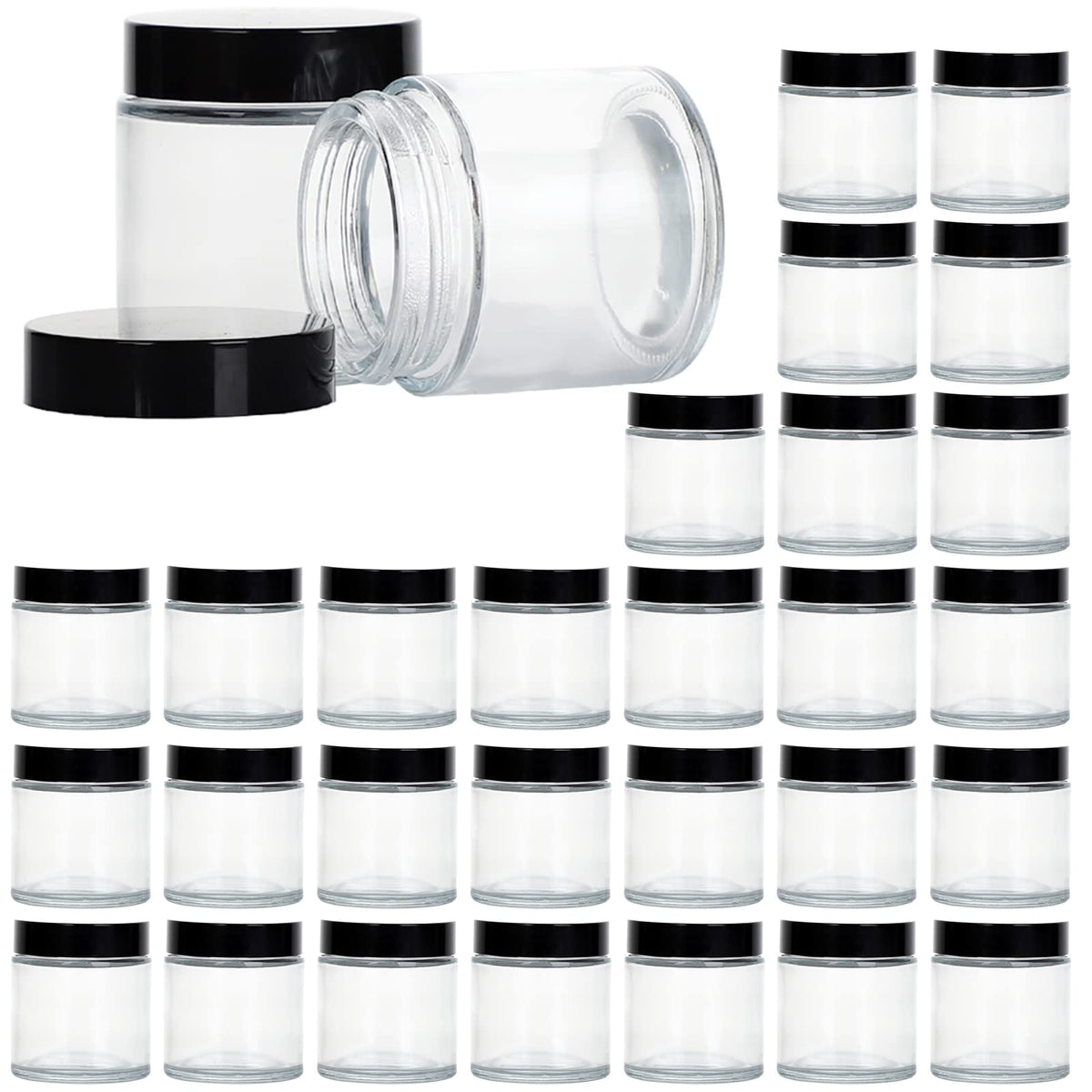 11 Hoa Kinh 4oz glass jar with clear body and lid for easy cosmetic storage