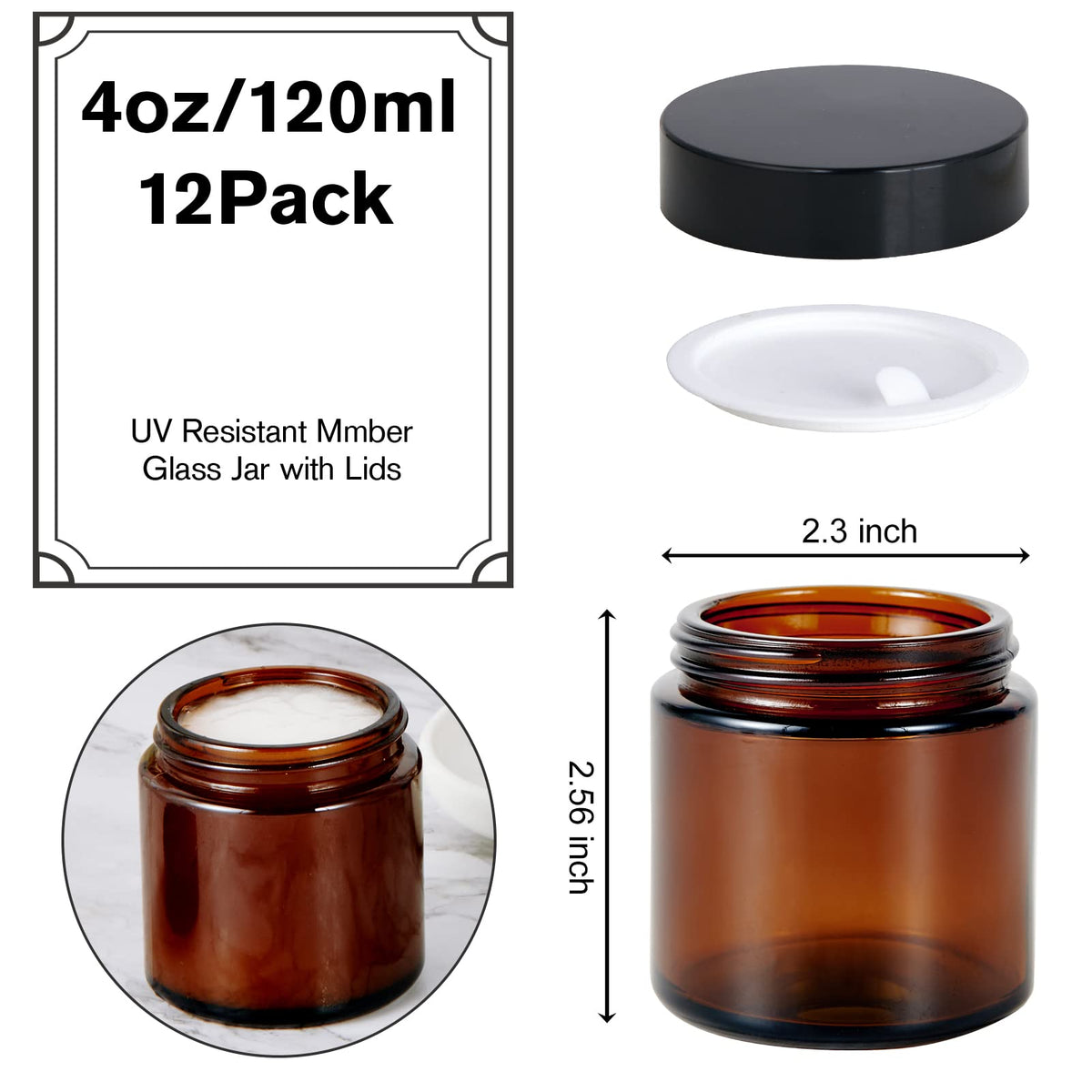 Hoa Kinh 4oz amber jar pack front illustrating convenient 12-pack storage for DIYs