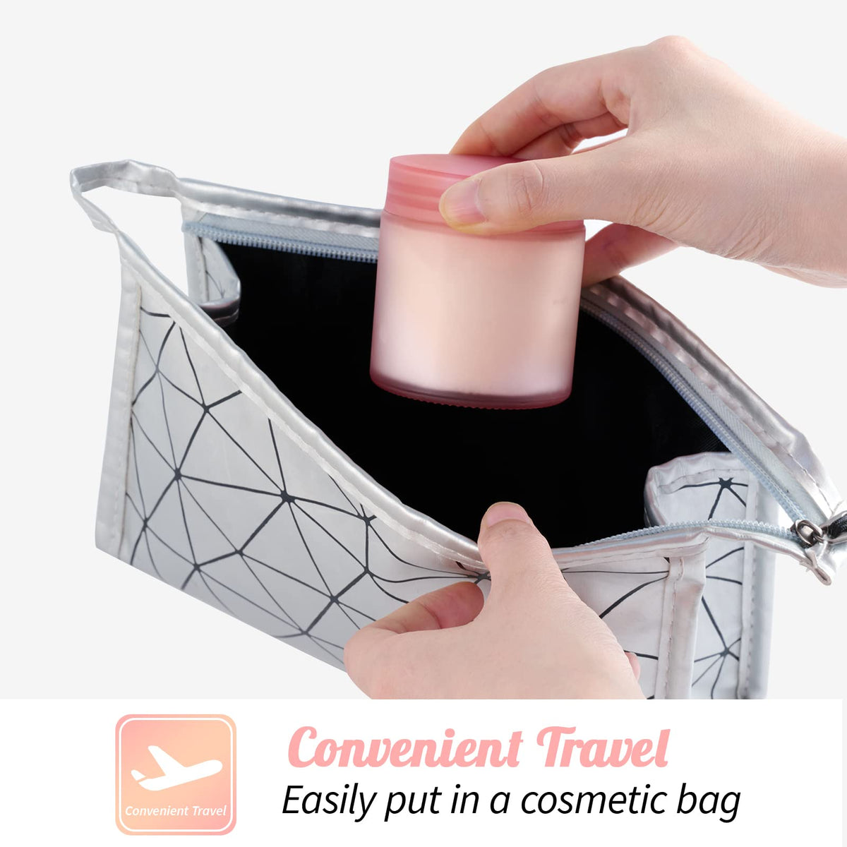Hoa Kinh compact jars fit in bags for convenient travel skincare.