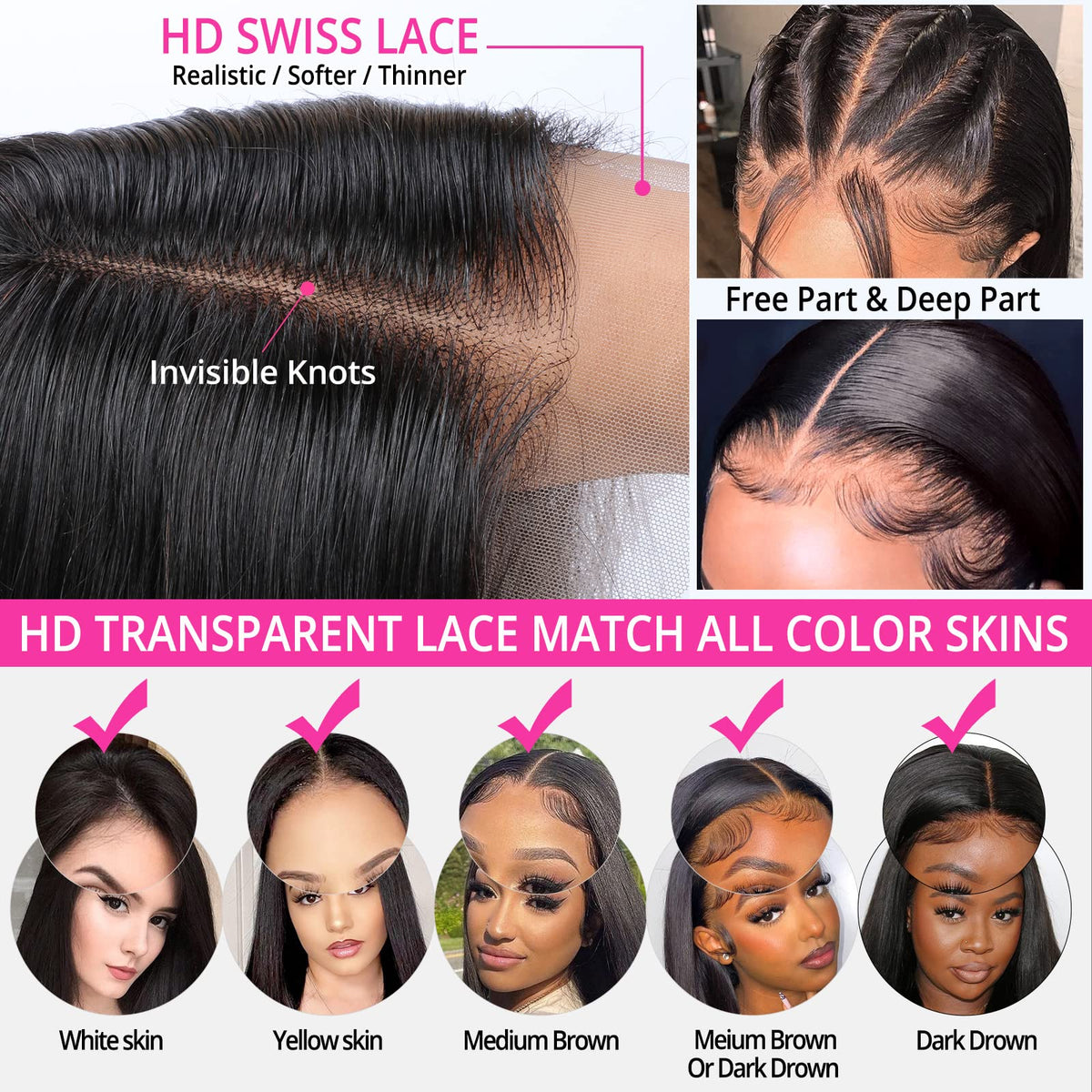 Hoacon natural black hair can be dyed or styled.