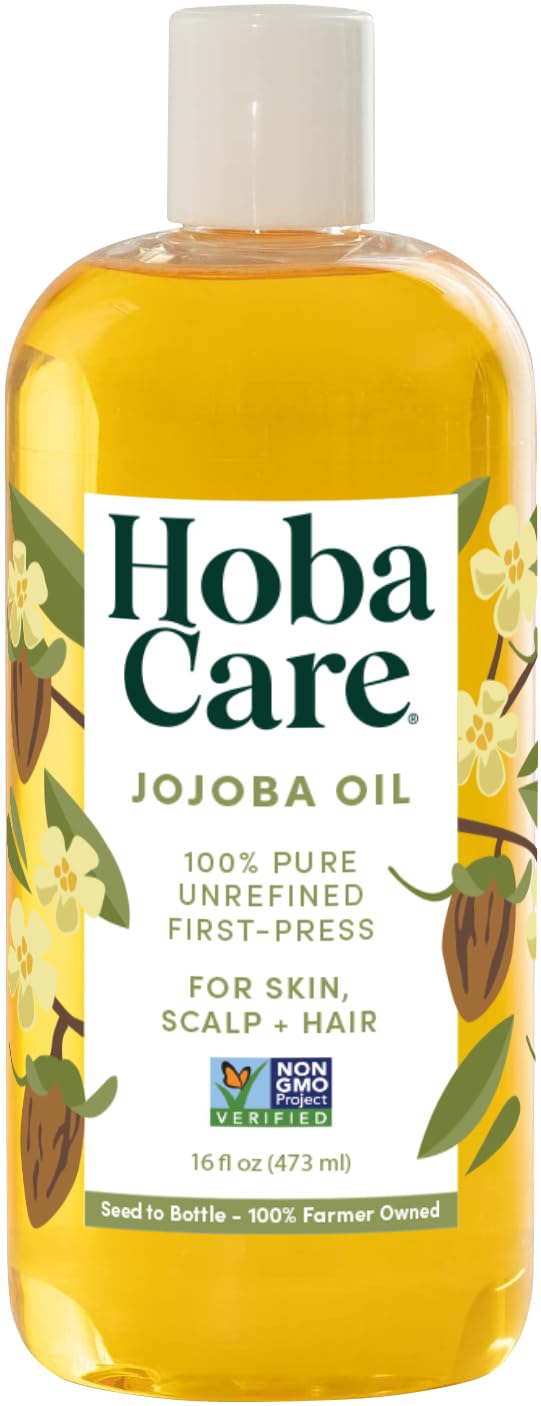 HobaCare Pure Jojoba Oil bottle for lightweight skin and hair care
